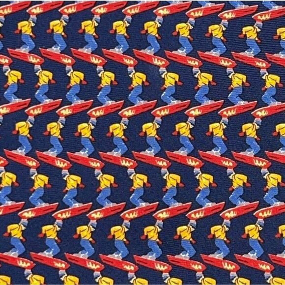 BANANA REPUBLIC Mens Necktie Snowboarder Skier MADE IN ITALY 100% Silk - Picture 3 of 7